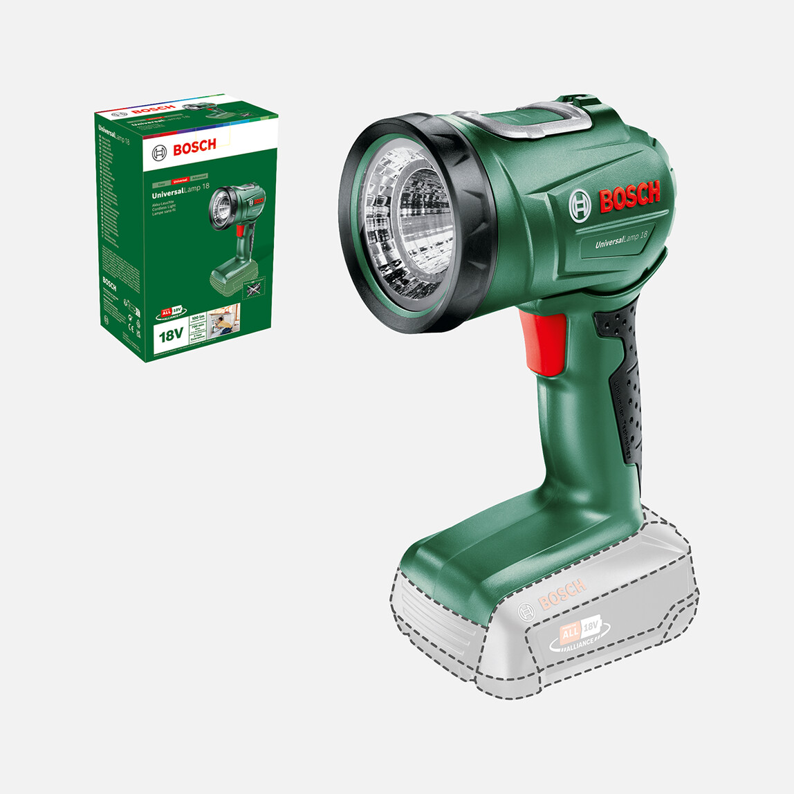    Bosch Universalamp 18 (Solo)Akülü El Feneri (Akü ve Şarj Cihazı Dahil Değildir.) 
