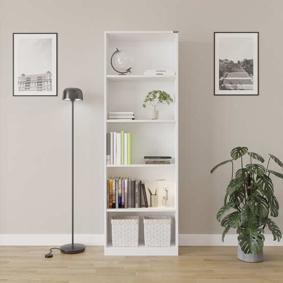 Adore Modern 5 Raflı Kitaplık Beyaz