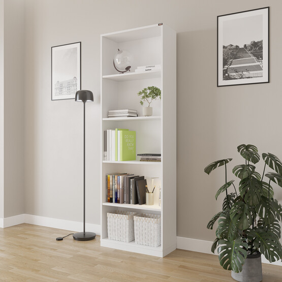 Adore Modern 5 Raflı Kitaplık Beyaz