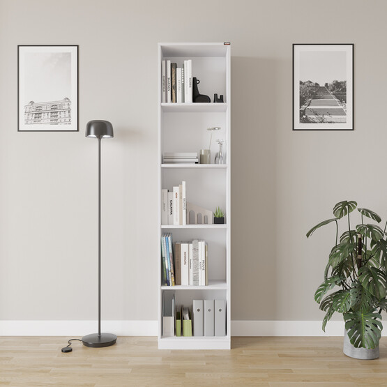 Adore Modern 5 Raflı Kitaplık Beyaz