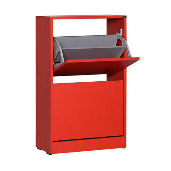 Flat Duo İki Katlı Ayakkabılık Dolabı Kırmızı