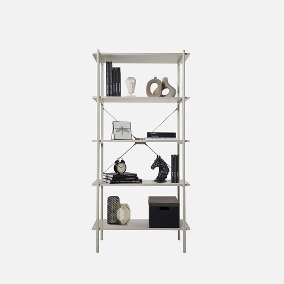 Adore Retro 5 Raflı Metal Kitaplık Vizon