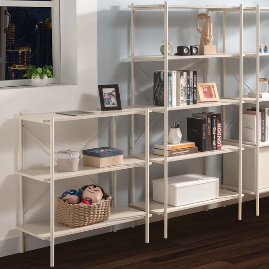 Adore Retro 5 Raflı Metal Kitaplık Vizon