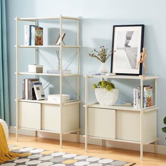 Adore Retro 3 Raflı Metal Kitaplık Vizon