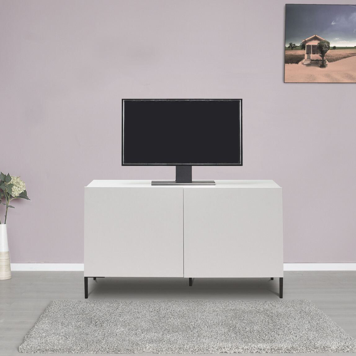    Roma 2 Kapaklı Modüler Tv Ünitesi - Mat Lake Beyaz 120x70x43cm (GxYxD) 