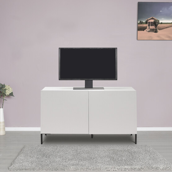 Roma 2 Kapaklı Modüler Tv Ünitesi - Mat Lake Beyaz 120x70x43cm (GxYxD)
