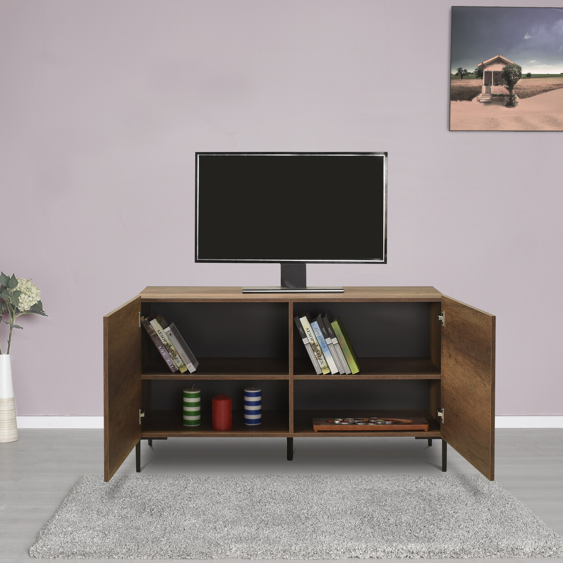    Adore Roma 2 Kapaklı Modüler Tv Ünitesi - Koyu Ceviz (Oslo Ceviz) 120x70x43 cm (GxYxD) 