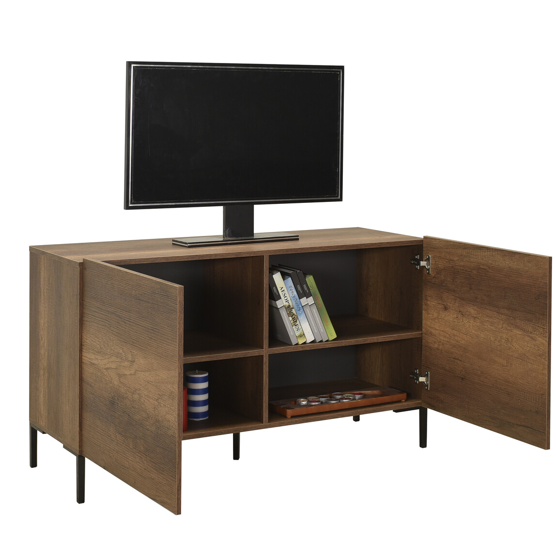    Adore Roma 2 Kapaklı Modüler Tv Ünitesi - Koyu Ceviz (Oslo Ceviz) 120x70x43 cm (GxYxD) 