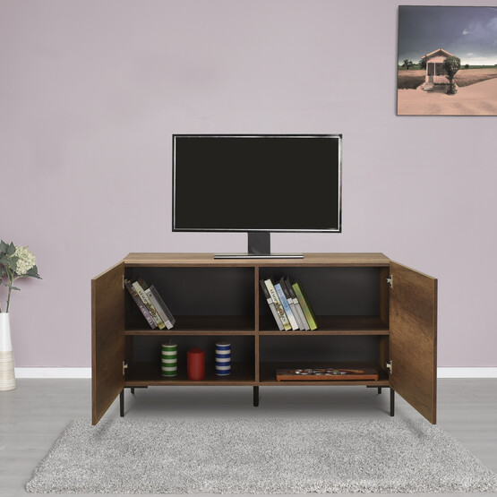 Adore Roma 2 Kapaklı Modüler Tv Ünitesi - Koyu Ceviz (Oslo Ceviz) 120x70x43 cm (GxYxD)