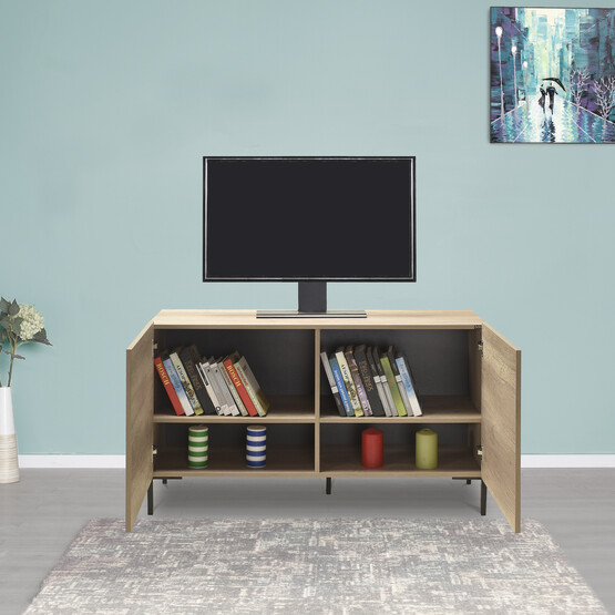 Roma 2 Kapaklı Modüler Tv Ünitesi - Açık Ceviz 120x70x43cm (GxYxD)

