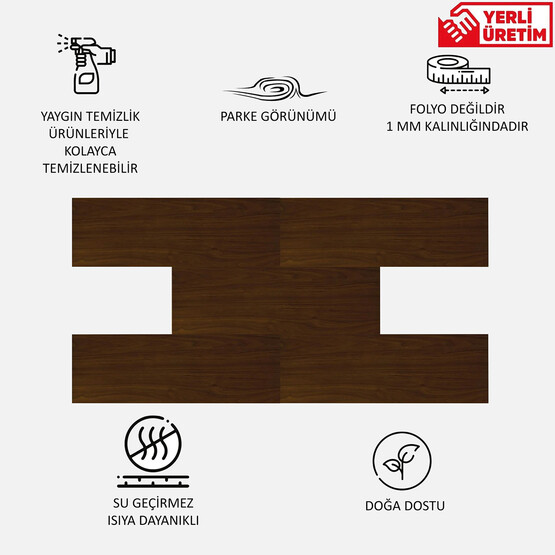  Tink PVC Yapışkanlı Yer Döşeme Teak 25x80cm