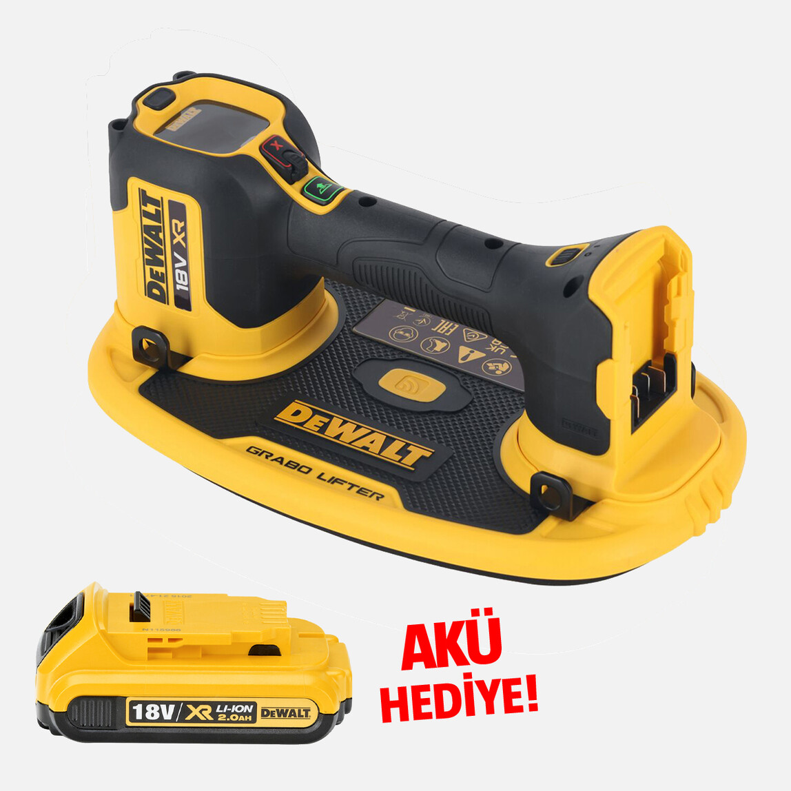    Dewalt DCE590N-XJ Grabo 18V Solo Akülü Lifter Vakumlu Taşıyıcı 