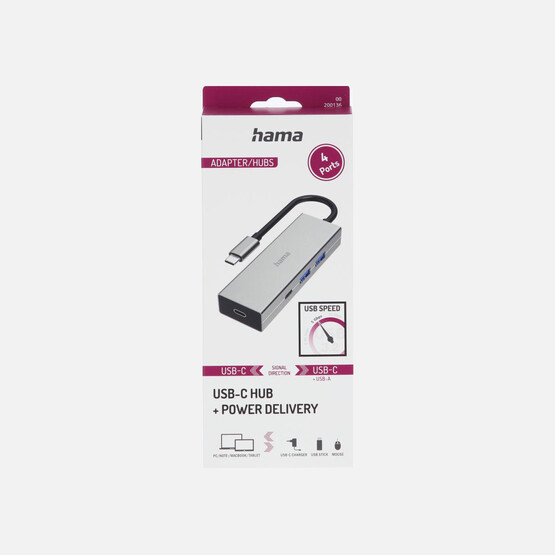 Hama USB-C-Hub, 4 Ports, 2x USB-A, 2x USB-C, USB 3.2