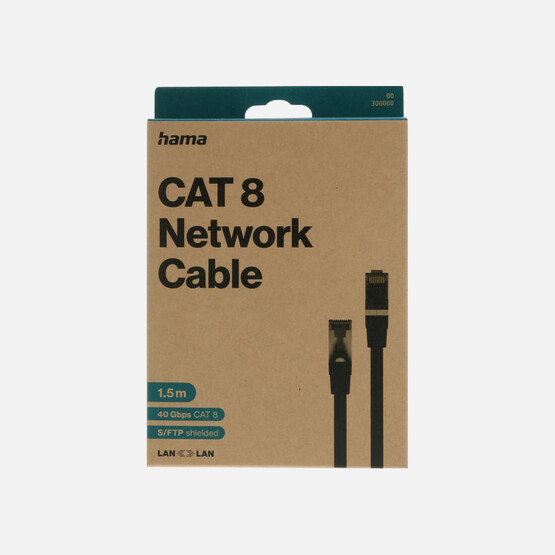 Hama Ağ Kablosu, CAT 8, 40 Gbit/s, S/FTP Ecobag, 1.5m