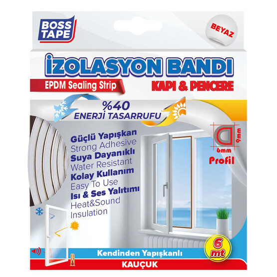 Boss Tape Boss Kapı Pencere İzolasyon Fitili Bandı Beyaz